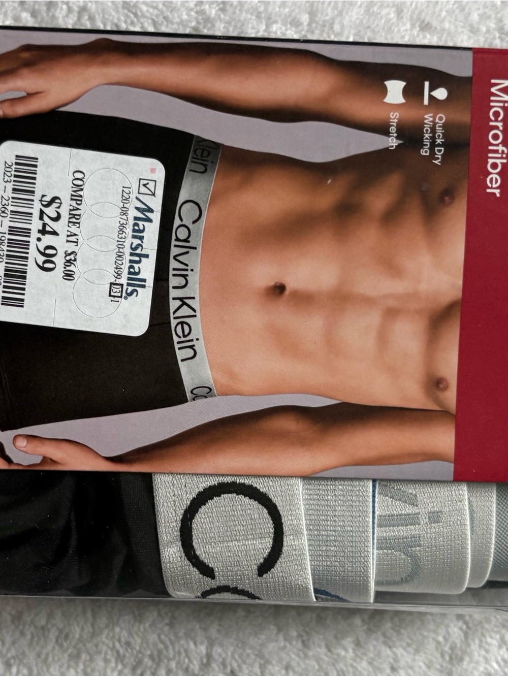 Calvin Klein Men’s Boxer Briefs – Black with Silver Waistband
